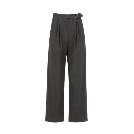 DOUBLE TUCK WIDE BELT SLACKS_CHARCOAL Venez découvrir notre 