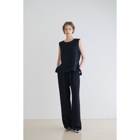 PLEATS BANDING PANTS_BLACK des créatures d'habitude