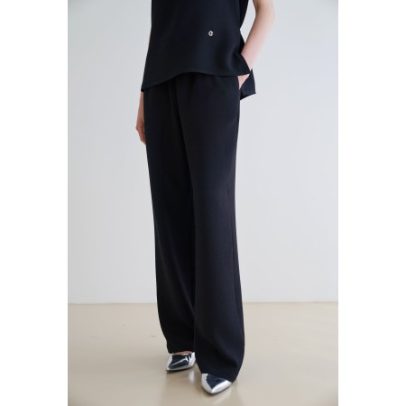 PLEATS BANDING PANTS_BLACK des créatures d'habitude