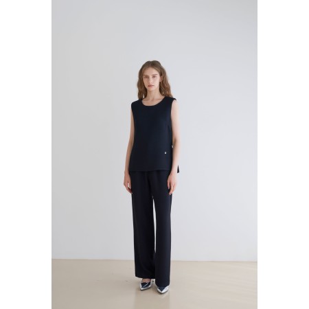 PLEATS BANDING PANTS_BLACK des créatures d'habitude