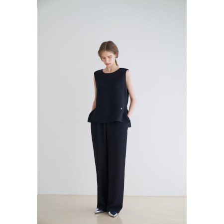 PLEATS BANDING PANTS_BLACK des créatures d'habitude