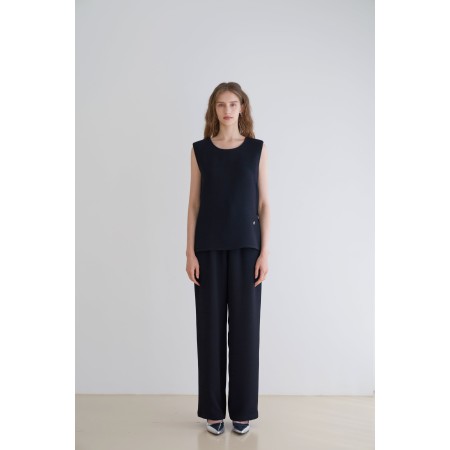 PLEATS BANDING PANTS_BLACK des créatures d'habitude