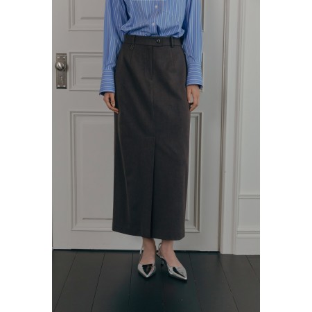 LUXE LONG SKIRT_GREY Faites des économies