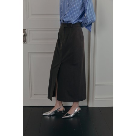 LUXE LONG SKIRT_GREY Faites des économies