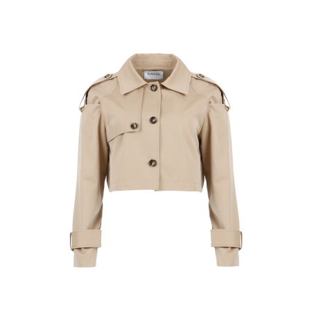 SHOULDER POINT TRENCH CROP JACKET_BEIGE l'évolution des habitudes 