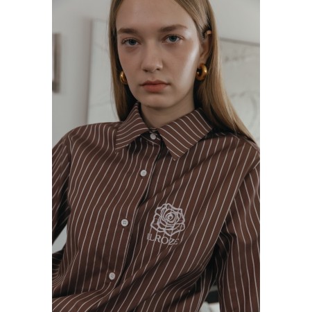 ROZE STRIPE SHIRT_BROWN en stock