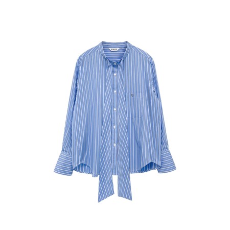 STRIPE SCARF SHIRT_BLUE destockage