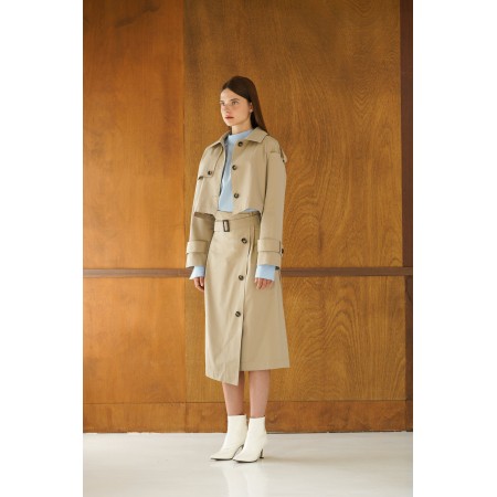 SHOULDER POINT TRENCH CROP JACKET_BEIGE l'évolution des habitudes 