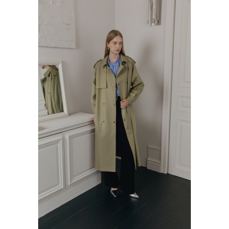 SNAP TRENCH COAT (CLASSIC)_KHAKI ou a consommer sur place