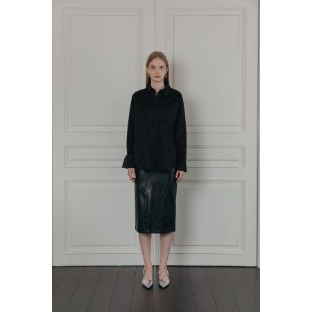 R-LOGO OVERSIZED SHIRT_BLACK de la marque