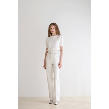 WHITE COTTON PANTS_WHITE pas cher chine