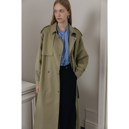 SNAP TRENCH COAT (CLASSIC)_KHAKI ou a consommer sur place