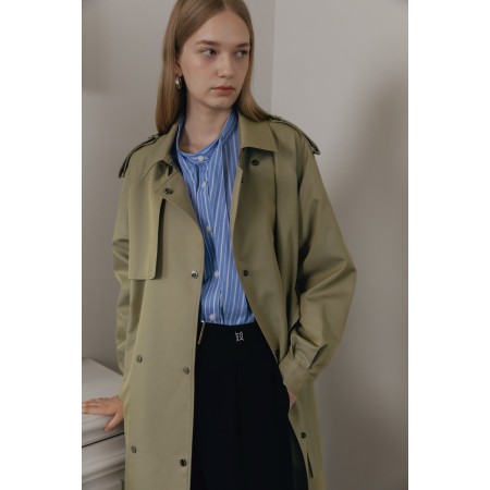 SNAP TRENCH COAT (CLASSIC)_KHAKI ou a consommer sur place