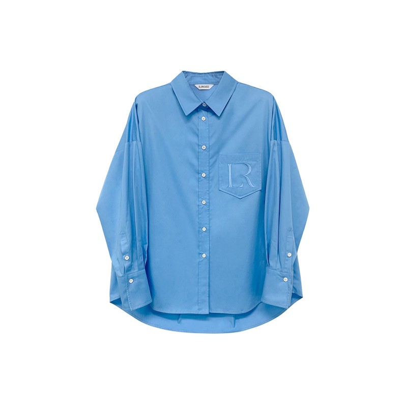 R-LOGO OVERSIZED SHIRT_BLUE français