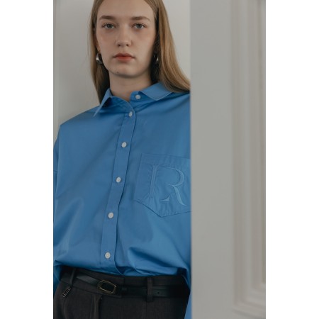 R-LOGO OVERSIZED SHIRT_BLUE français