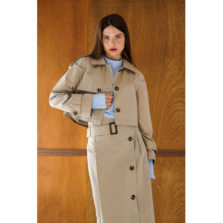 SHOULDER POINT TRENCH CROP JACKET_BEIGE l'évolution des habitudes 