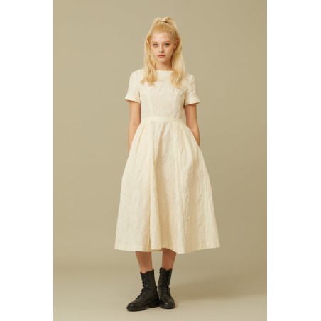 JACQUARD MIDI DRESS_IVORY Venez acheter