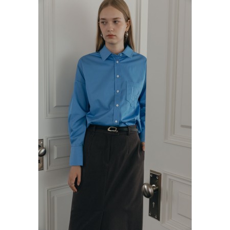 R-LOGO OVERSIZED SHIRT_BLUE français