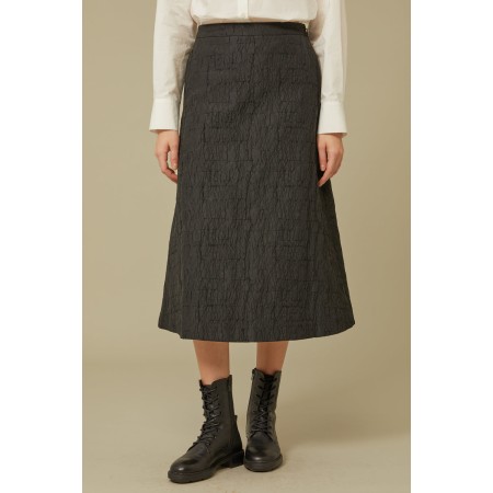 JACQUARD A-LINE SKIRT_BLACK meilleur choix