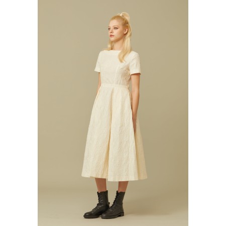 JACQUARD MIDI DRESS_IVORY Venez acheter