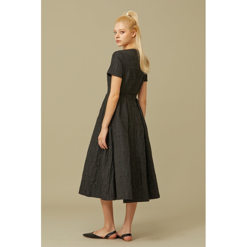 JACQUARD MIDI DRESS_BLACK les ctes