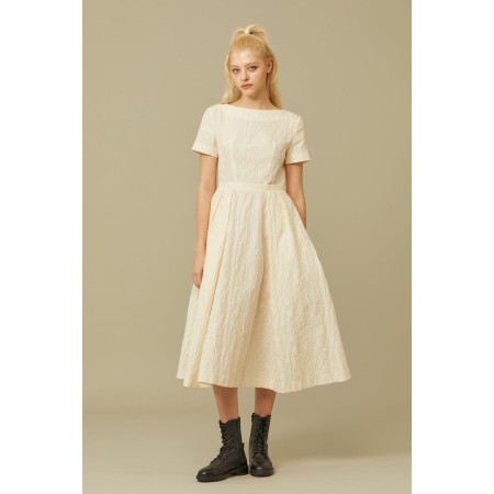 JACQUARD MIDI DRESS_IVORY Venez acheter