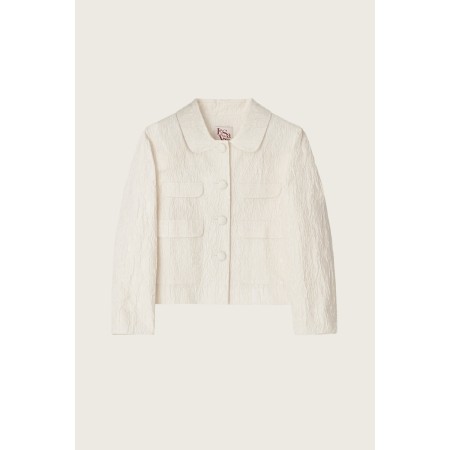 JACQUARD POCKET JACKET_IVORY Paris Déstockage Promo