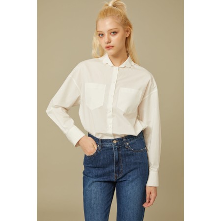 SCALLOP COLLAR SHIRT_WHITE des créatures d'habitude