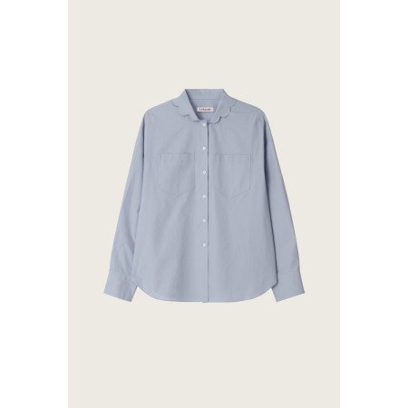 SCALLOP COLLAR SHIRT_GREY prix