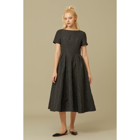 JACQUARD MIDI DRESS_BLACK les ctes