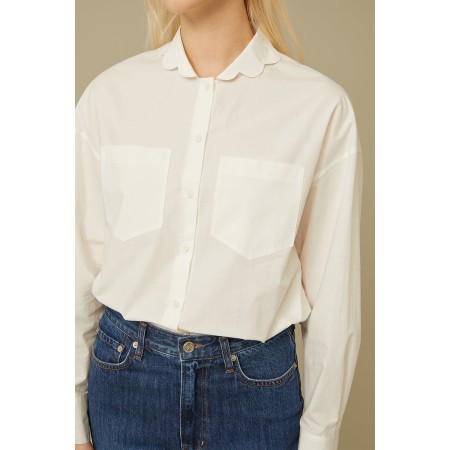 SCALLOP COLLAR SHIRT_WHITE des créatures d'habitude