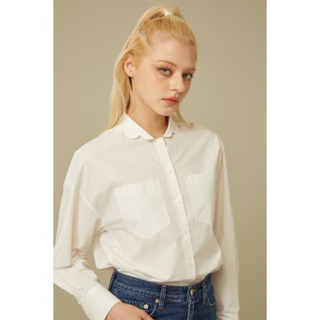 SCALLOP COLLAR SHIRT_WHITE des créatures d'habitude