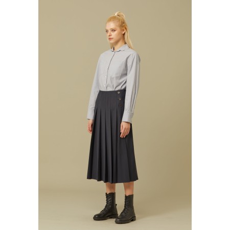 SCALLOP COLLAR SHIRT_GREY prix