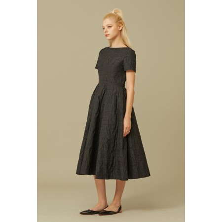 JACQUARD MIDI DRESS_BLACK les ctes