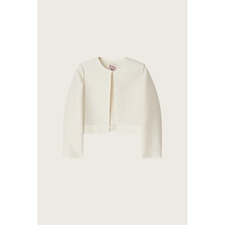 WOOL SILK CROP JACKET_IVORY s'inspire de l'anatomie humaine