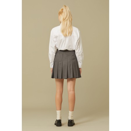 PLEATS MINI SKIRT_GREY Pour