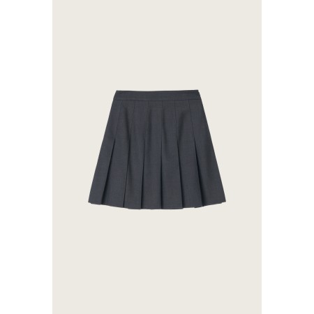 PLEATS MINI SKIRT_GREY Pour