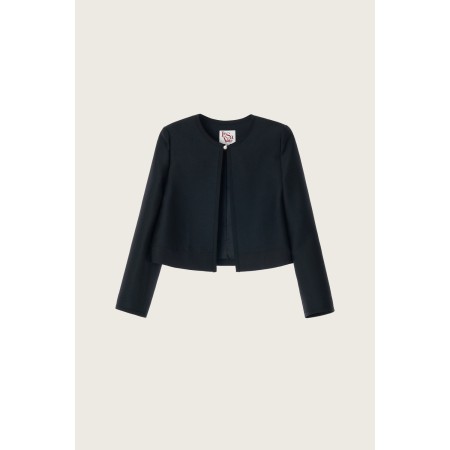 WOOL SILK CROP JACKET_BLACK JUSQU'A -70%! 