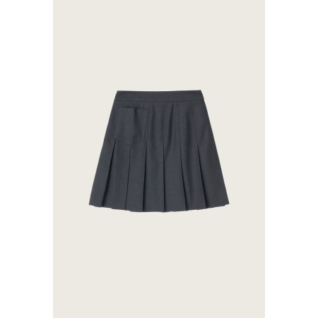 PLEATS MINI SKIRT_GREY Pour