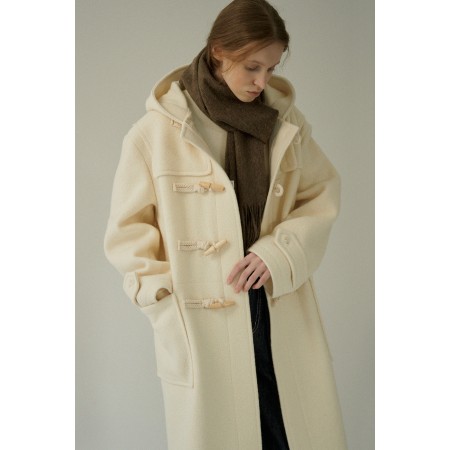 CHARLES HOODED DUFFLE COAT_IVORY de l' environnement