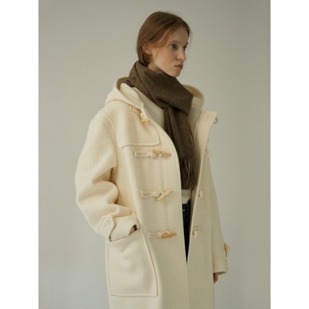 CHARLES HOODED DUFFLE COAT_IVORY de l' environnement