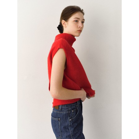 LLAMA TWO-WAY TURTLENECK_RED soldes