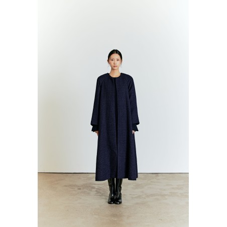 A LINE TWEED COAT_NAVY pas cher chine