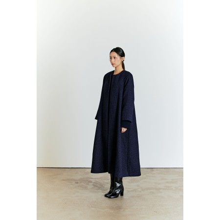 A LINE TWEED COAT_NAVY pas cher chine