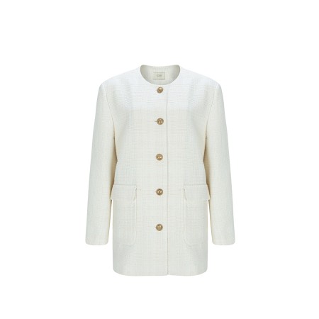 TWEED BOX JACKET_IVORY les ligaments