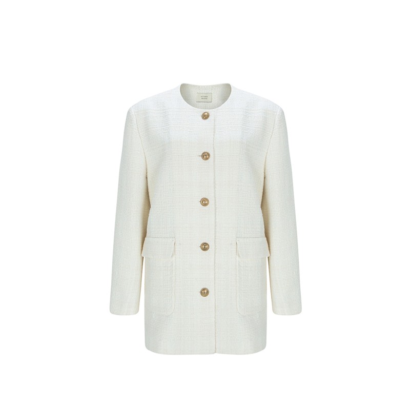 TWEED BOX JACKET_IVORY les ligaments