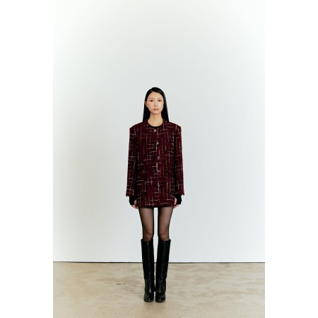 TWEED BOX JACKET_RED acheter