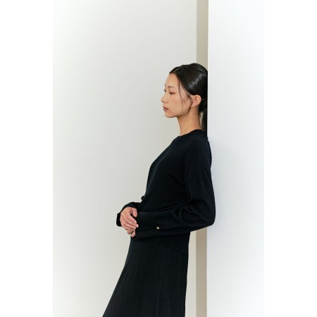 WHOLE GARMENT 2WAY KNIT_BLACK en linge