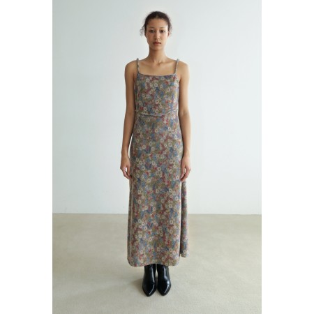 FLOWER PATTERN BRUSHED KNIT DRESS_KHAKI Comparez et commandez 