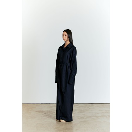 WOOL SHIRT JUMPSUIT_NAVY des créatures d'habitude